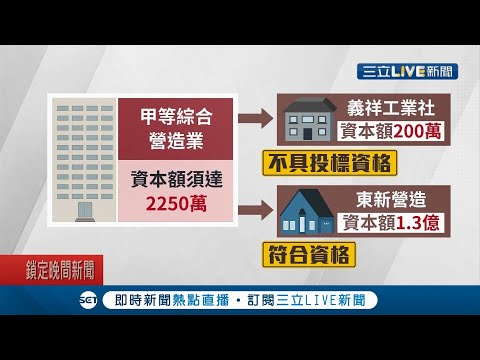 借牌投標？！"東新營造"搶下標案卻由"義祥"施工 曝義祥資本額不具"投標資格"...│記者 葛子綱 黃大風 朱淑君 周楷│【LIVE大現場】20210404│三立新聞台