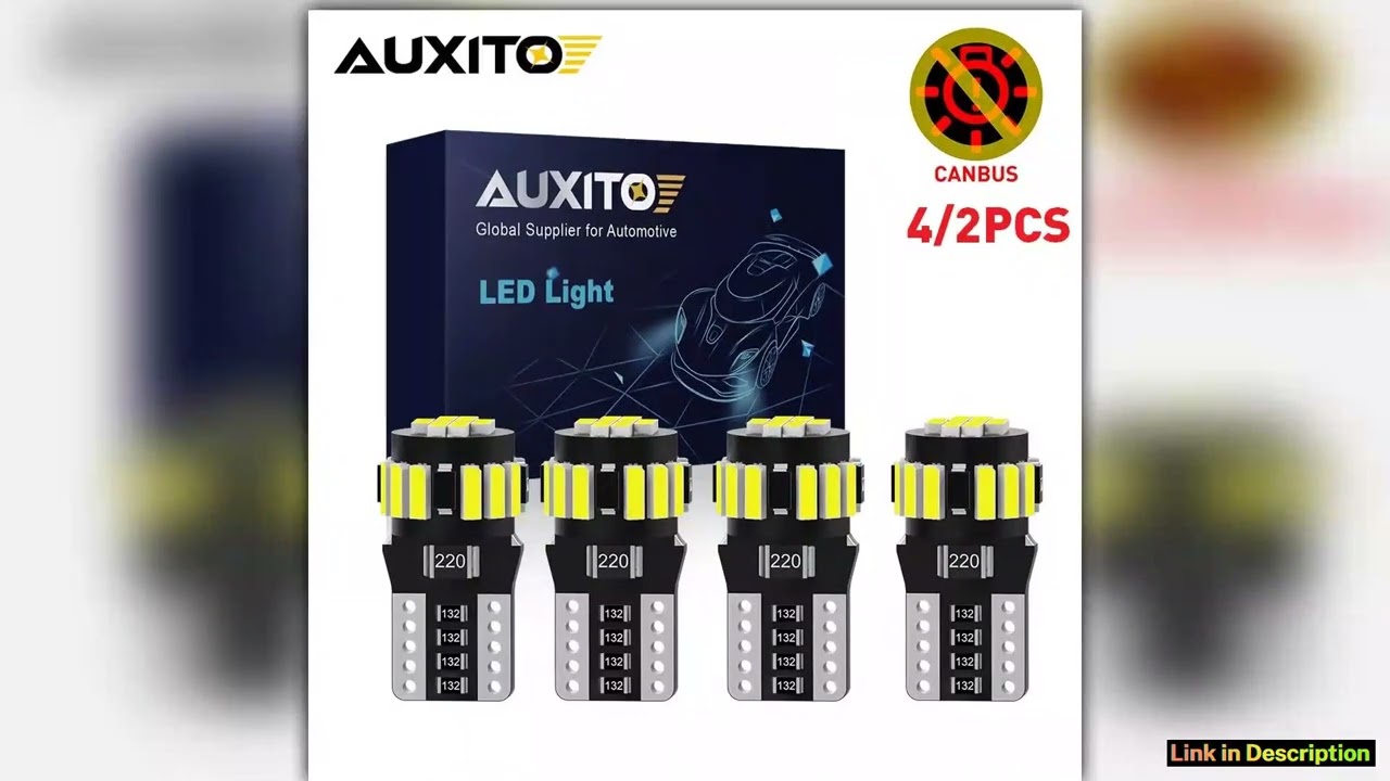 AUXITO 42Pcs W5W T10 LED CANBUS No Error 5W5 194 168 Map Dome Lights Parking Light Interior Side