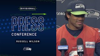 Seahawks quarterback russell wilson talks with the media on thursday
during second week of playoffs at virginia mason athletic center.
#seattleseahaw...