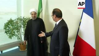 Iranian President Rouhani Meets French Counterpart Hollande