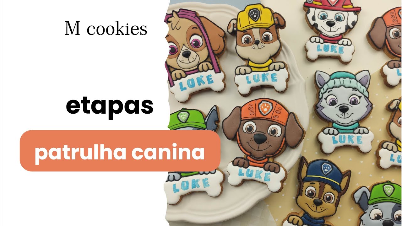 como fazer bolachas decoradas patrulha canina - etapas de uma encomenda royal icing sugarcookies