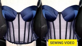 SEWING TUTORIAL: HOW TO SEW A CUPPED CORSET BUSTIER #diy #sewingtutorial #corset #corsetmaking