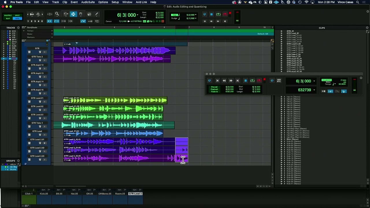 Loop Recording Using Playlists in Pro Tools