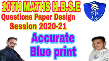 Question Paper Design 10th maths  Session 2020-21 (video-1)