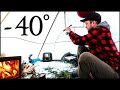 40 Solo Camping 4 Days Snowstorm Hot Tent On The Ice 