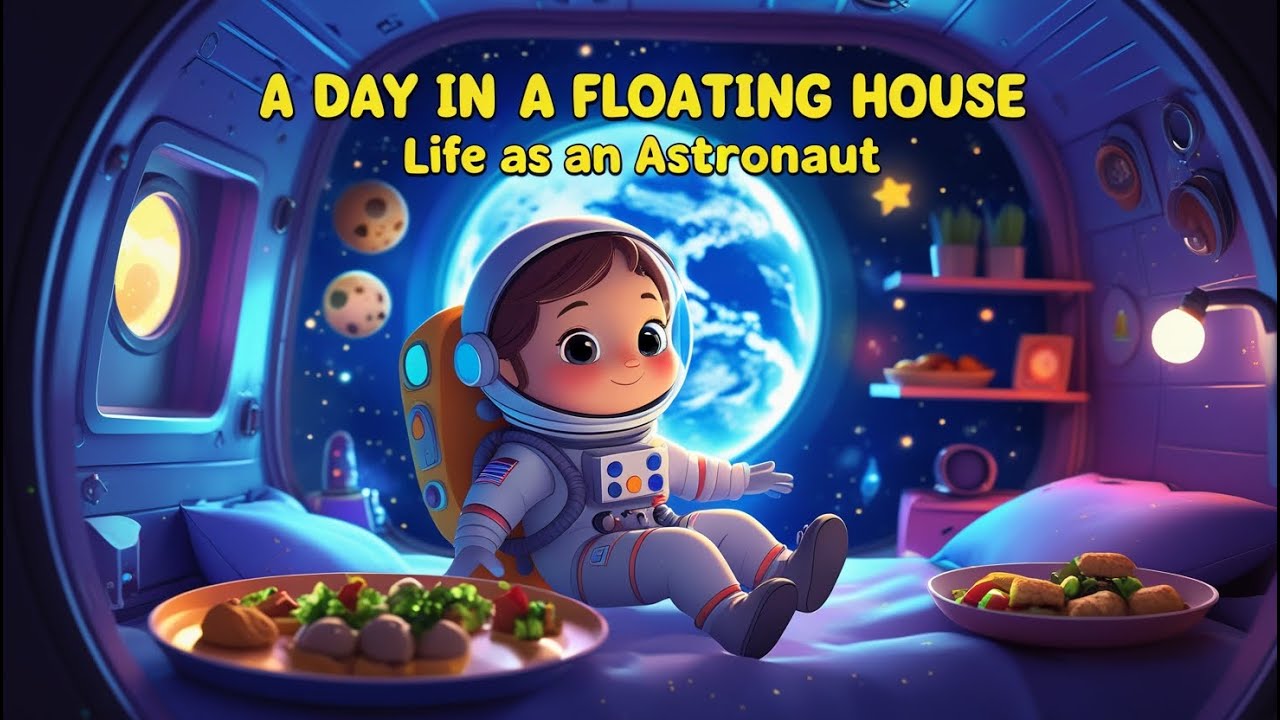 A Day in a Floating House 🚀 | Bedtime Story for Kids | Tiny Tales Space Adventure