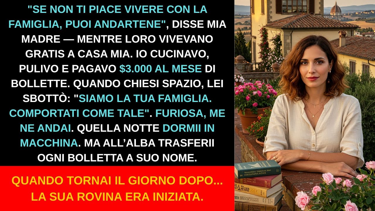 La mia famiglia ha vissuto gratis a casa mia e poi mi ha detto di andarmene