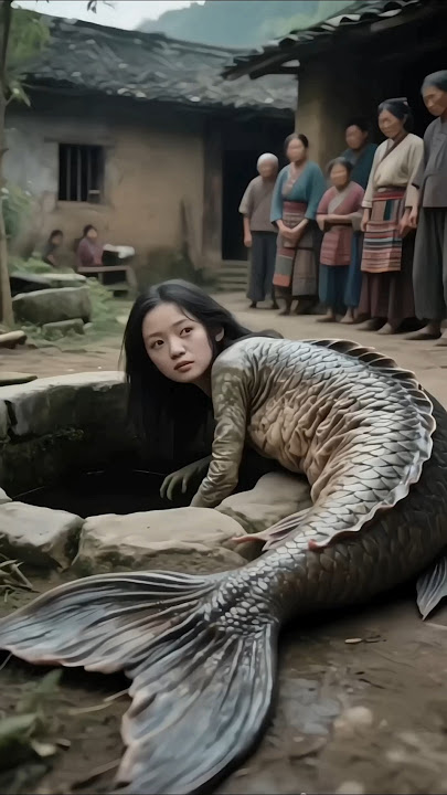 Mother Mermaid jumpe into the village well to search for her adorable baby girl #shorts #mermaid #ai