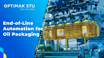 End-of-Line Automation for Oil Packaging | Robotic Palletizing & Conveyor System [OPTİMAK STU]