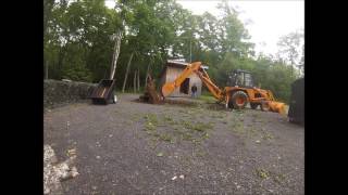 Stump removal with the Case 580c