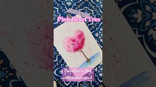 Pink Heart Tree / Simple Valentine's Day watercolor card tutorial / 핑크 나무 수채화 #watercolorpainting