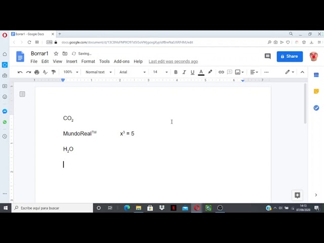 como posso elevar um número pelo google docs? 