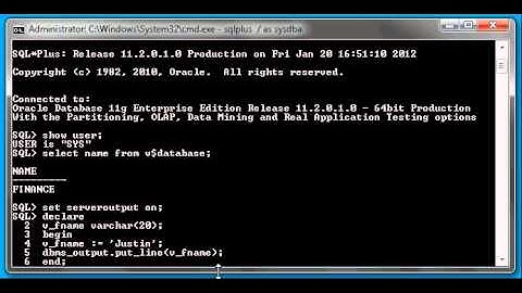 Oracle DBA Justin - PL/SQL # 3: How to use variables