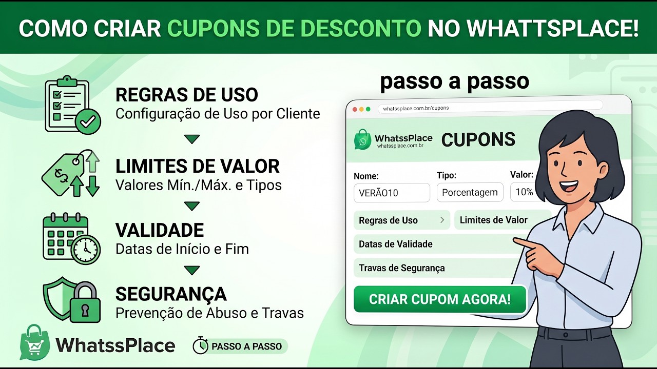 Como criar cupons de desconto - Whattsplace