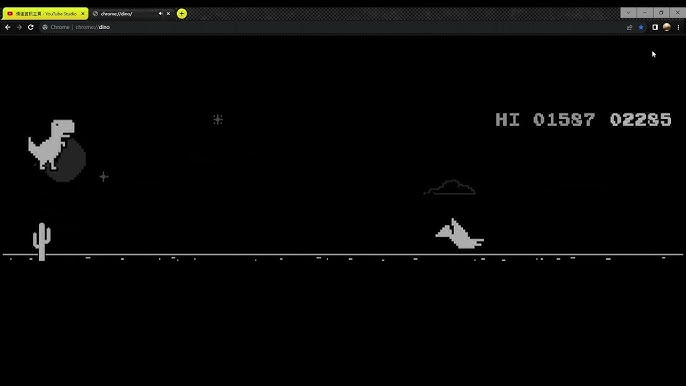 Jumping dino ! The best game ever XD (Chrome's Hidden Dinosaur Game) 