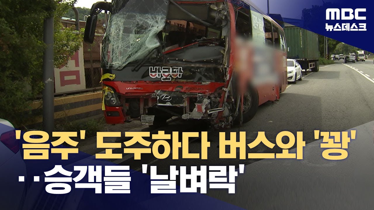 '신호위반' 음주차량이 버스 들이받아‥32명 부상 (2024.09.25/뉴스데스크/MBC)