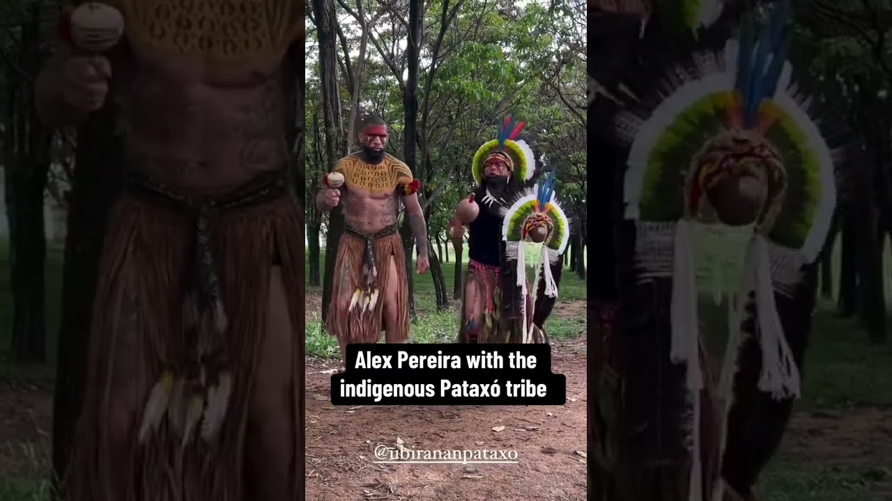 Alex Pereira visited his native Pataxó tribe in Brazil 🏹 (via @alexpoatanpereira/IG) 