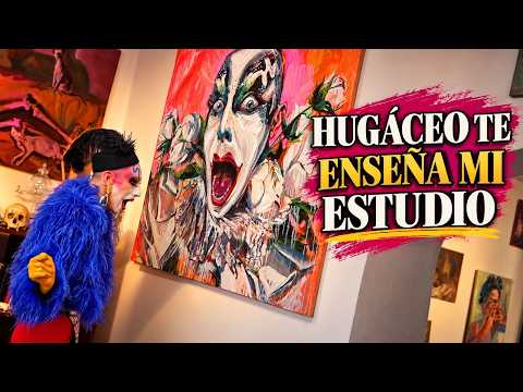 DRAG QUEEN Hugáceo REACTS LIKE THIS to the paintings I made of her. Villarán Studio Grand Opening