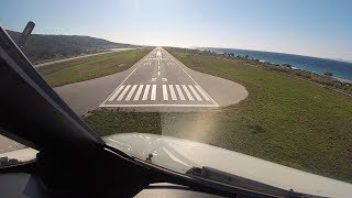 OLYMPIC/AEGEAN Airbus A320 Cockpit Action | Pilot's View Landing at RHODES, A320 VISUAL APP!