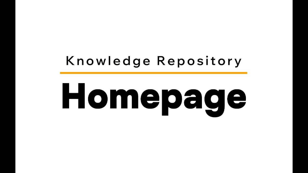 Knowledge Repository | Homepage