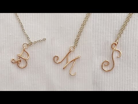Diy wire alphabet letters/How to make wire initial pendant charms easy way/wire letters B,M,S making