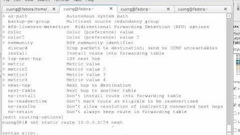 [Juniper] Configuring static route on Junos OS