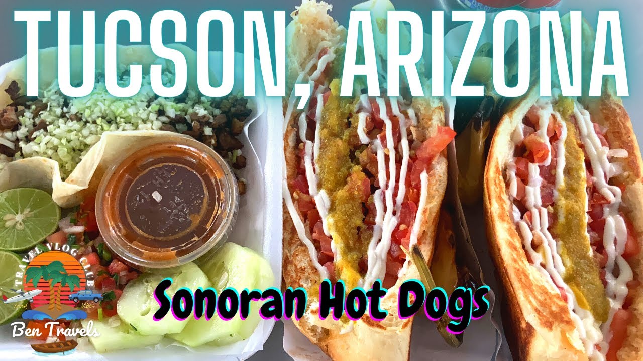 Eating Sonoran Hot Dog at Ruiz Hot Dogs Los Chipilones in Tucson Ariona