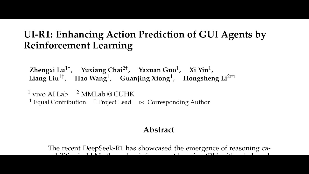 [QA] UI-R1: Enhancing Action Prediction of GUI Agents by Reinforcement ...