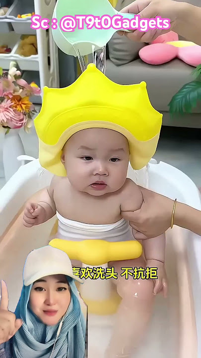 Adik bayi takut pakai sampo ⁉️tapi mama punya mahkota praktis anti pedih mata🤩@T9t0Gadgets #shorts
