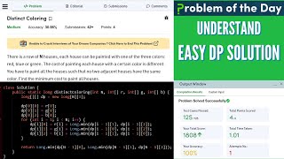 Famous Distinct Coloring - GFG Practice || GFG POTD Top-Down Approach Solution in Java Profile