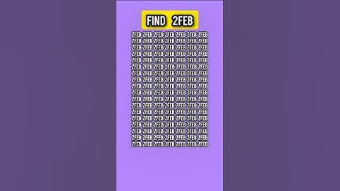 Challenge yourself to spot 2FEB in 3 Seconds #puzzle #quiz #trending #youtubeshorts #short #shorts