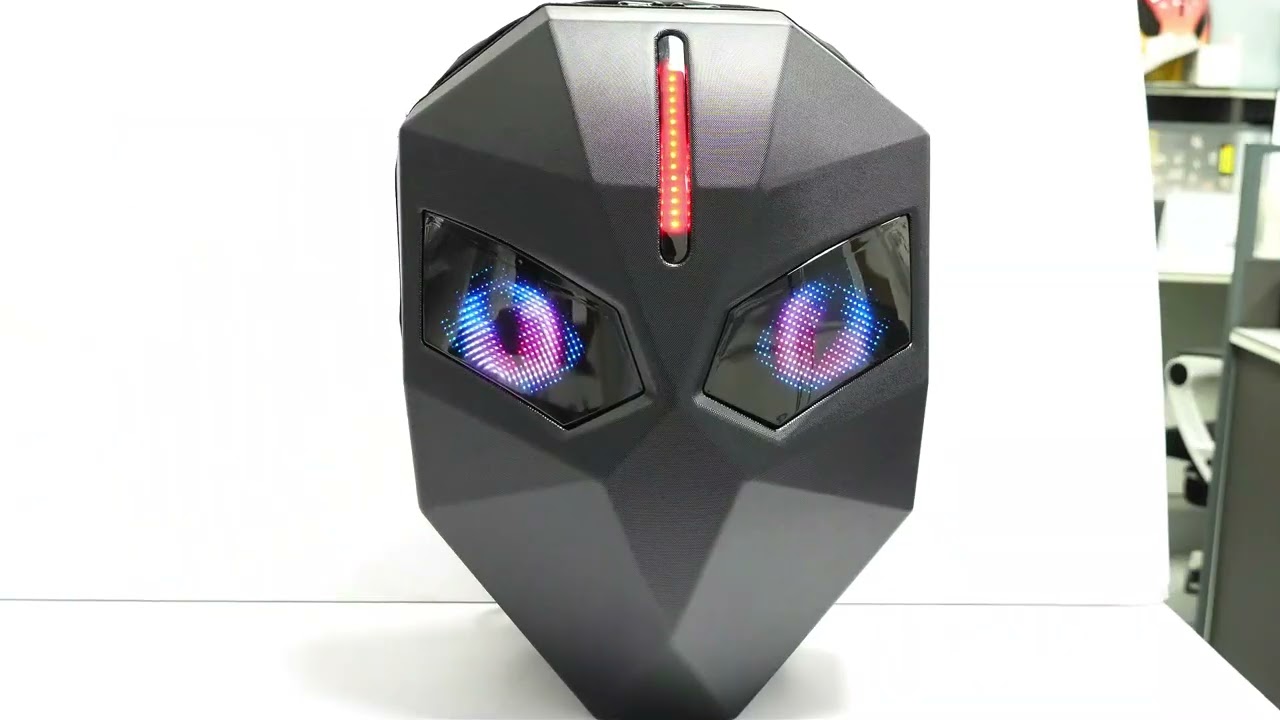 LED Backpack Hard Shell Waterproof DIY Cool Face Mask Eyes Motorcycle Riding Knight LED Backpack