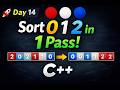 Sort Colors Problem in C++ |Dutch National Flag Algorithm | Day 14/100|#100DaysOfDSA #Cplusplus #DSA