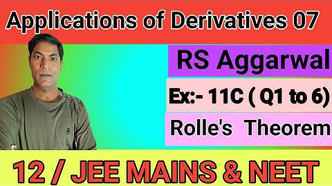 Applications of derivatives 07,RS Aggarwal, Ex:11 C  (Q 1 to 6),Class 12 by Er.Rajesh gupta