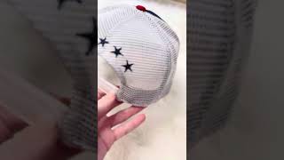 Star Embroidery Cotton Trucker Hat CUTE Stars and Stripes