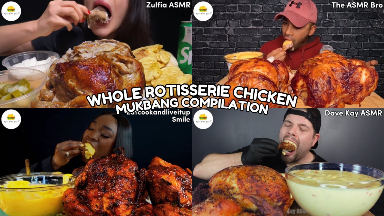 ASMR | WHOLE ROTISSERIE CHICKEN MUKBANG COMPILATION |