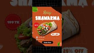 Shawarma Poster Design. “Canva Hacks & Design Tips” / Canva Tutorial. #tricks #shawarma #shorts