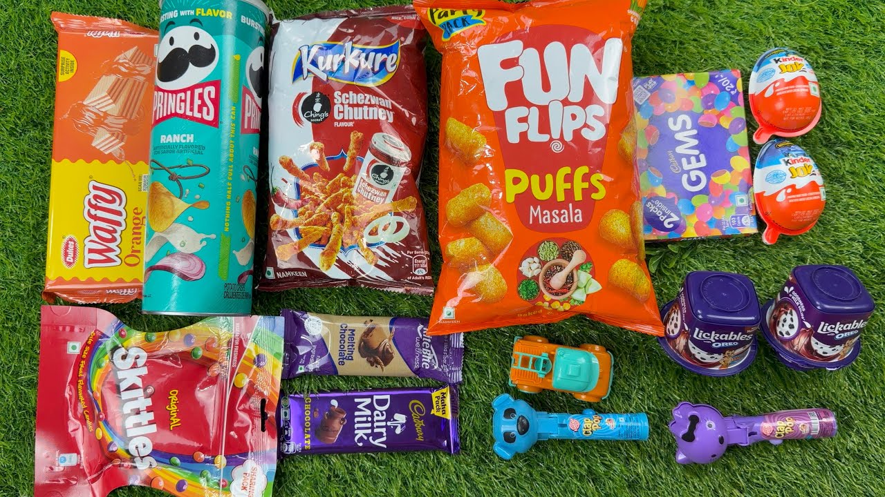 Unboxing lots of chocolate ,candies ,surprise eggs and chips asmr video 