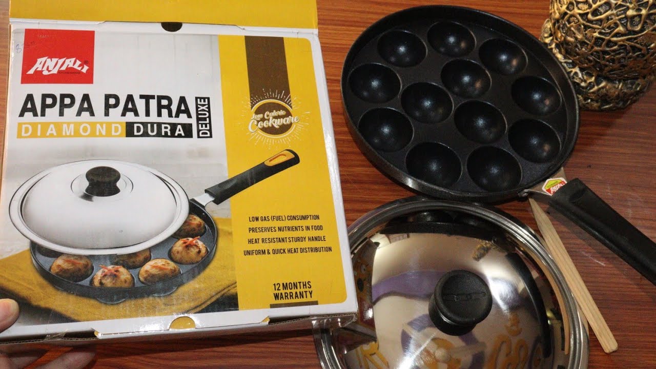 Anjali Appa Patra  Diamond Dura non stick with lid  l Appam maker  unboxing and review in Hindi l