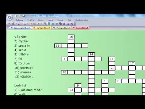 Video: Hur Man Ritar Ett Korsord I Word