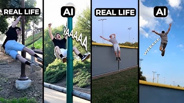 Real life Vs AI (Parkour and Flips Compilation 5)