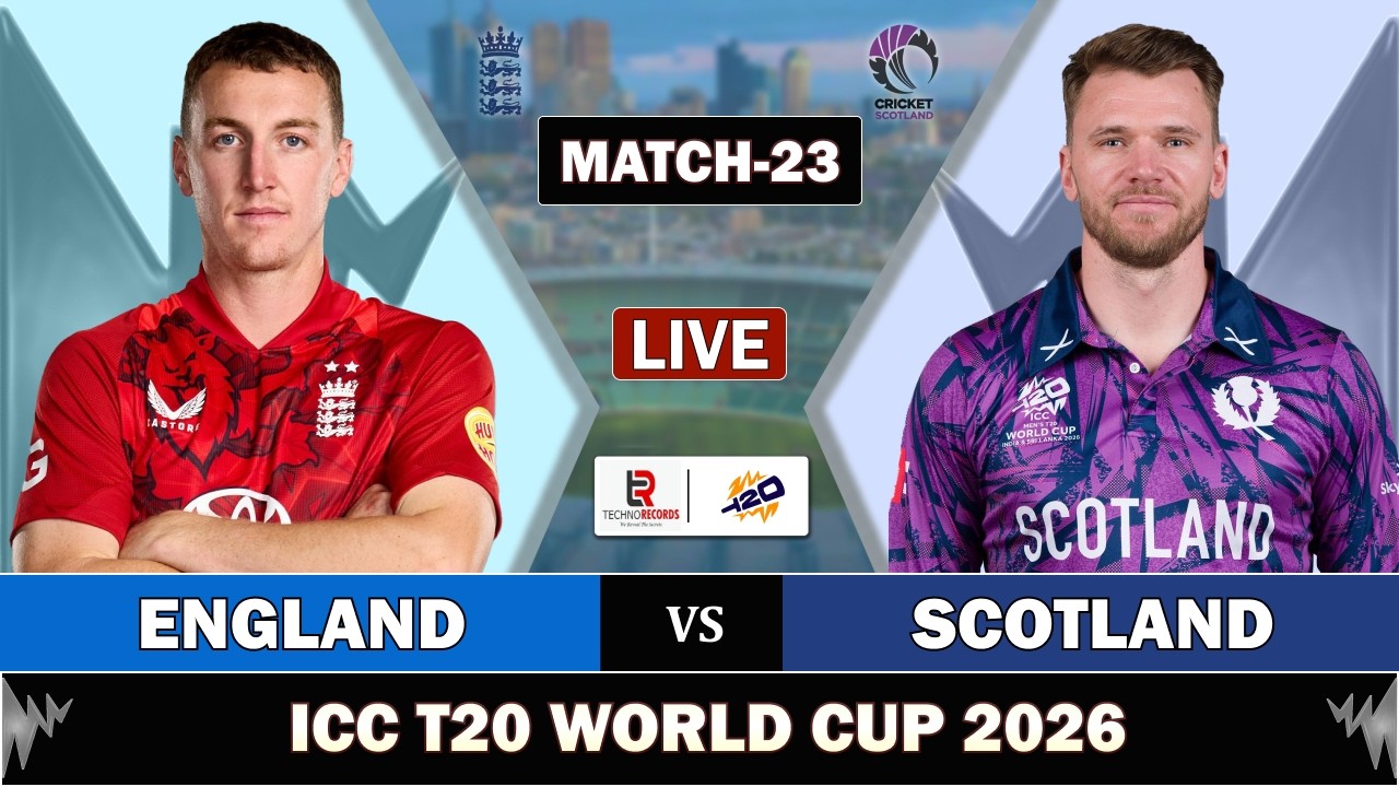 T20 WORLD CUP 2026: ENGLAND vs SCOTLAND MATCH 23 LIVE | ENG vs SCO LIVE MATCH COMMENTARY SCO BAT