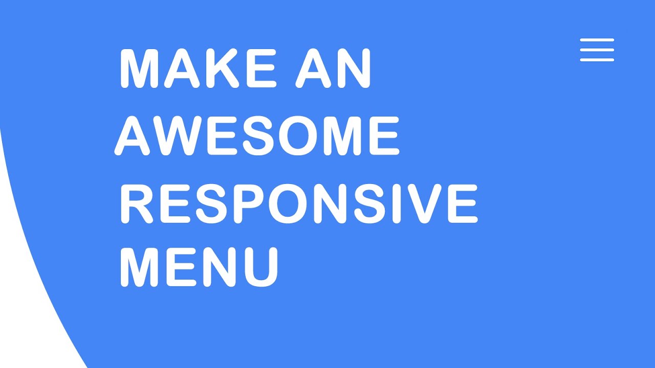 Modern Responsive Menu using HTML, CSS and JavaScript - YouTube