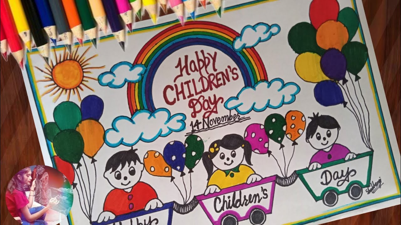 Happy Children's Day Card Drawing / Children's Day Special Drawing / Children's Day Unique Drawing