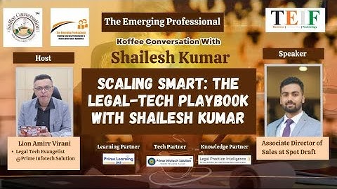 Scaling Smart: The Legal-Tech Playbook with Shailesh Kumar | Koffee Conversation @TEIF