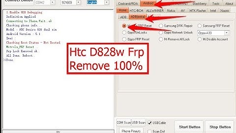 Htc D828w  Frp Remove With Miracle ( prove )