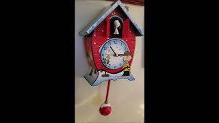 Peanuts Charlie Brown Christmas Holiday Cuckoo Clock with Pendulum