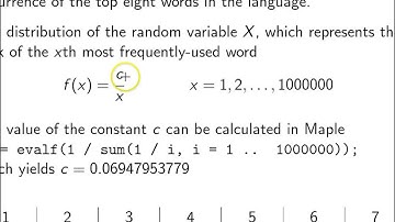 Zipf distribution -- Example 1