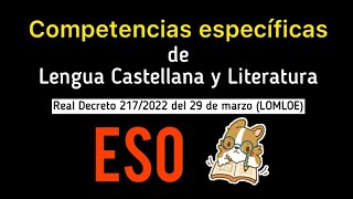 LOMLOE 📚 Competencias específicas ✍️ en Lengua Castellana y Literatura 📚