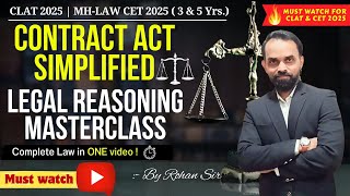 Contract Act (complete) | Master Legal Reasoning | Most Expected MCQs | for Law CET 3 &amp; 5 Years 2025